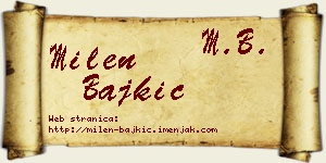 Milen Bajkić vizit kartica
